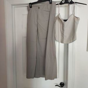 2 Piece Crop Top and Long Shirt